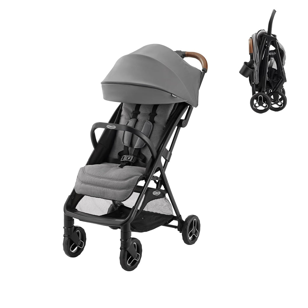 Graco Ready2Jet Compact Stroller – Overhead Friendly Compact Travel Stroller with Automatic Fold, Kingston