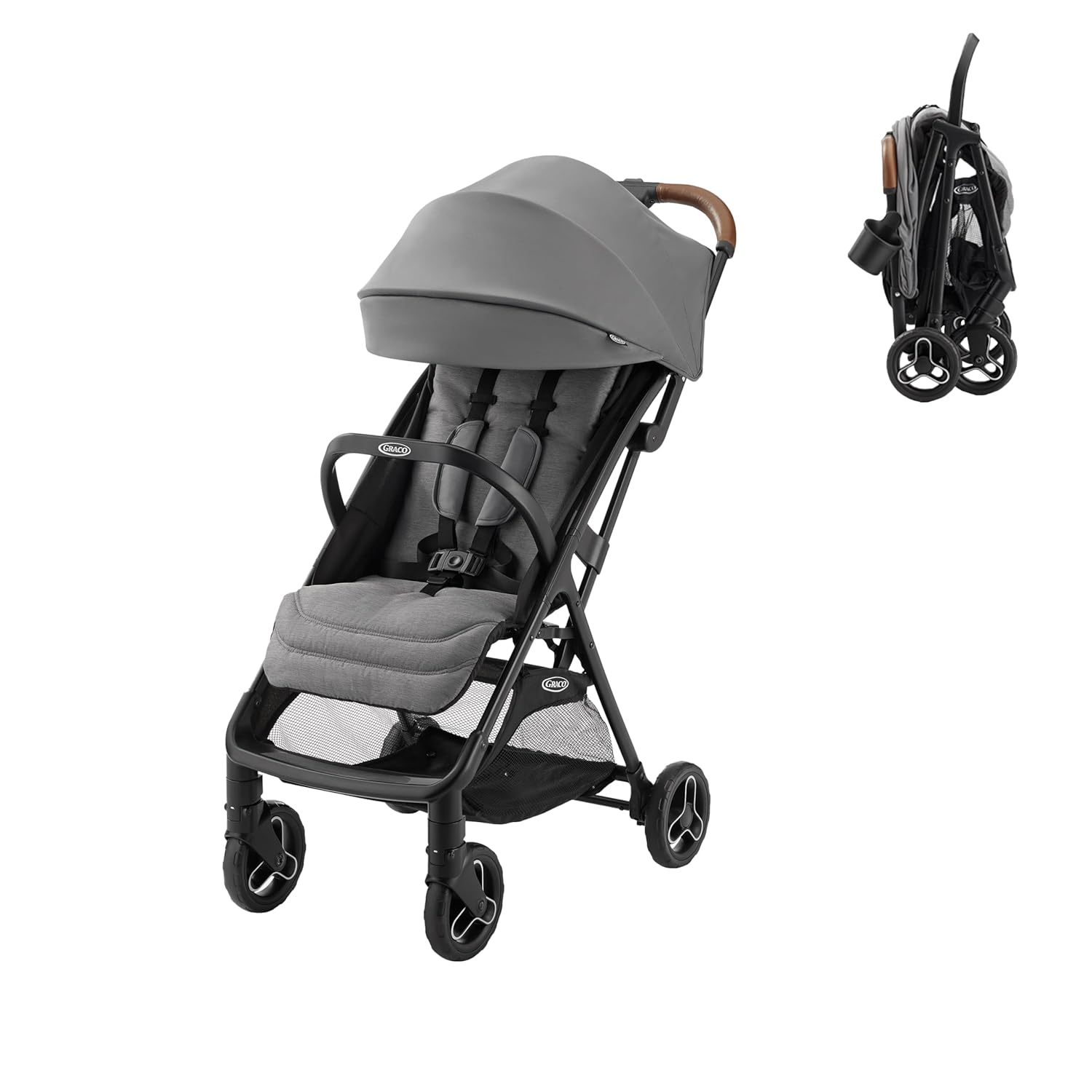 Graco Ready2Jet Compact Stroller – Overhead Friendly Compact Travel Stroller with Automatic Fold, Kingston